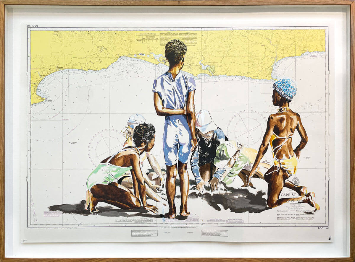 Lisette Forsyth framed map painting